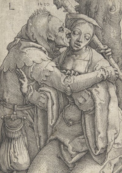 Der Narr und die junge Frau, 1520 von Lucas van Leyden